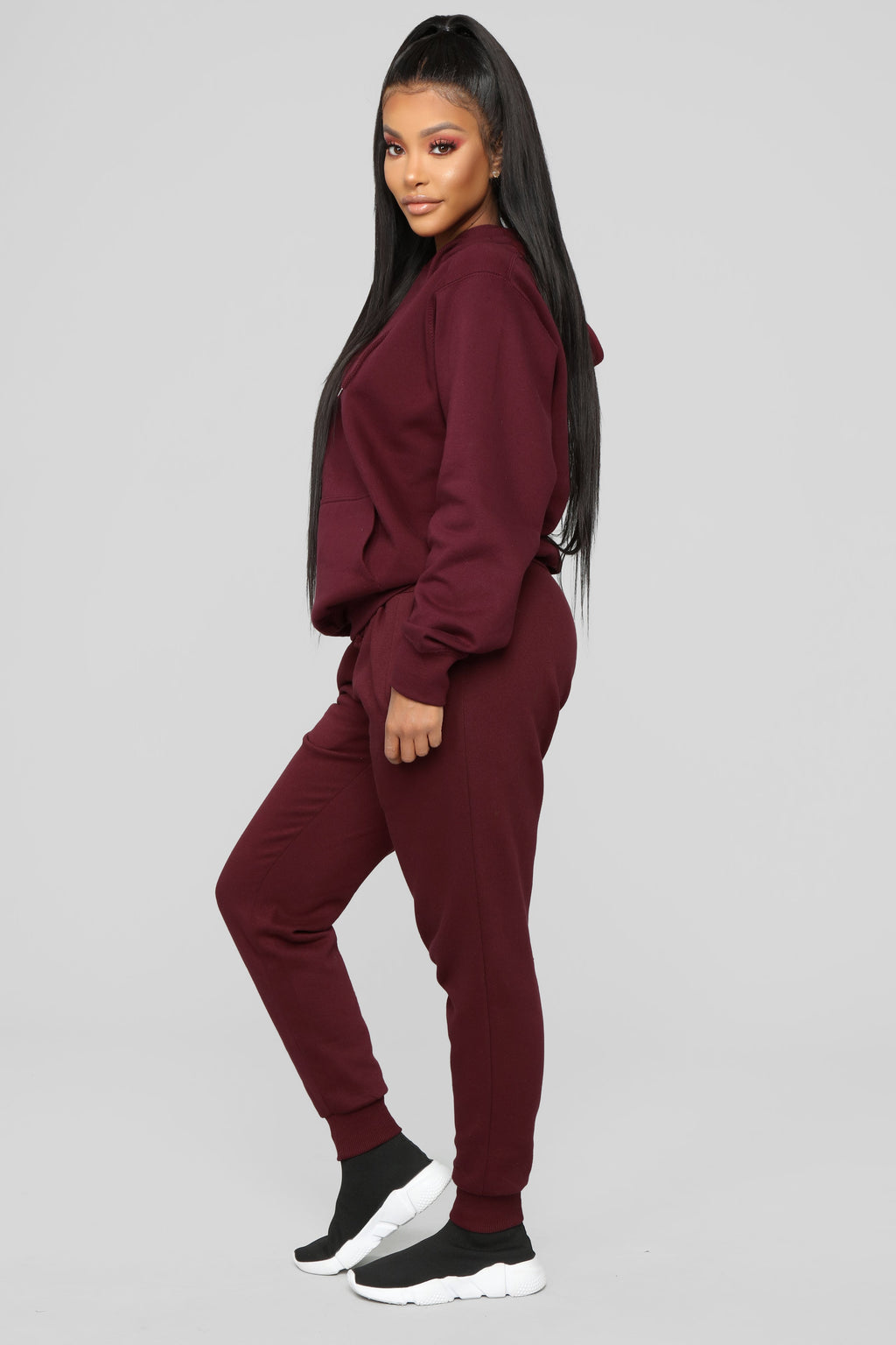 Stole Your Boyfriend's Oversized Jogger - Burgundy