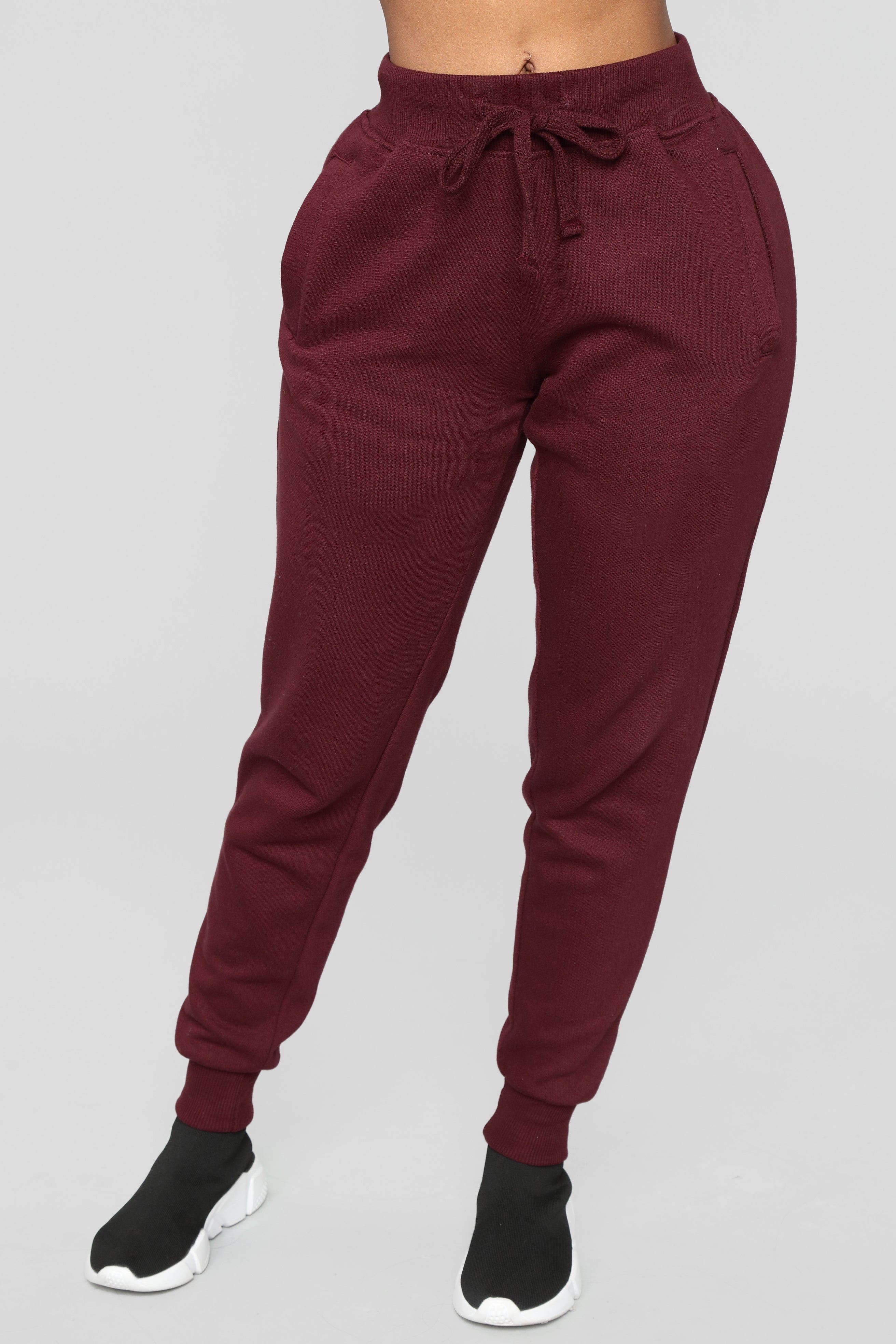 Stole Your Boyfriend's Oversized Jogger - Burgundy