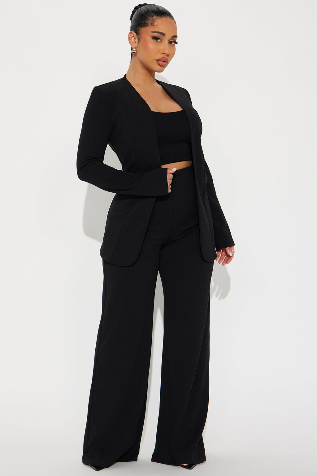 Payin' It Forward Wide Leg Pant Set - Black