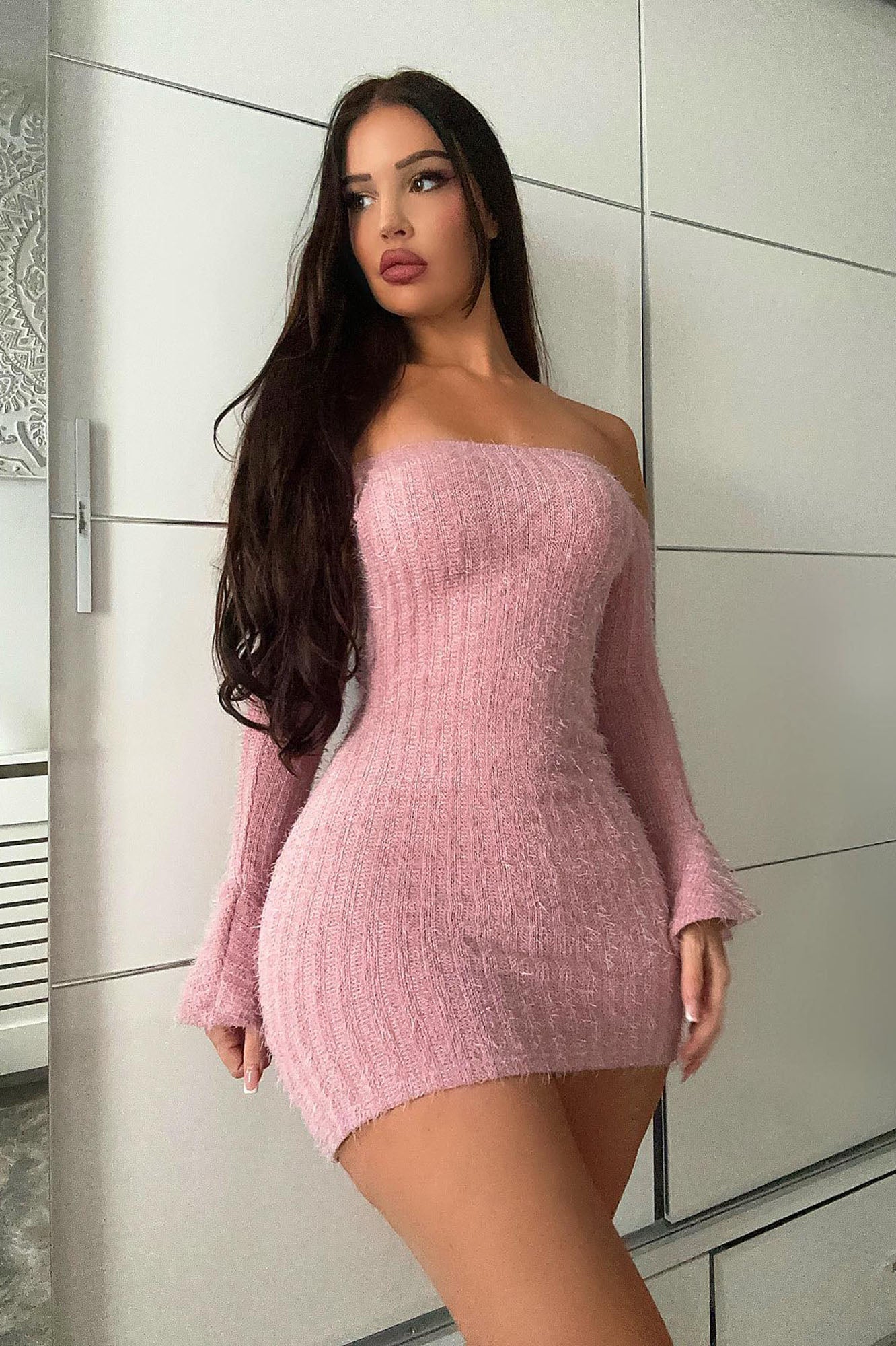 Mile High Sweater Mini Dress - Mauve