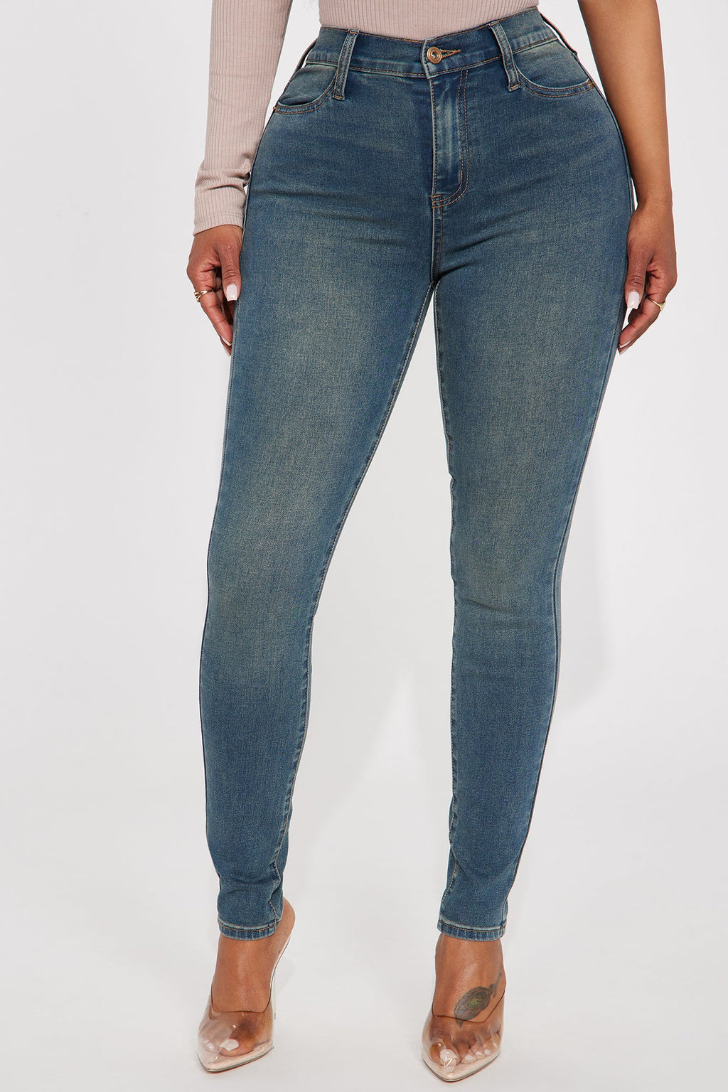 Unfounded Tinted Stretch Skinny Jeans - Medium Wash