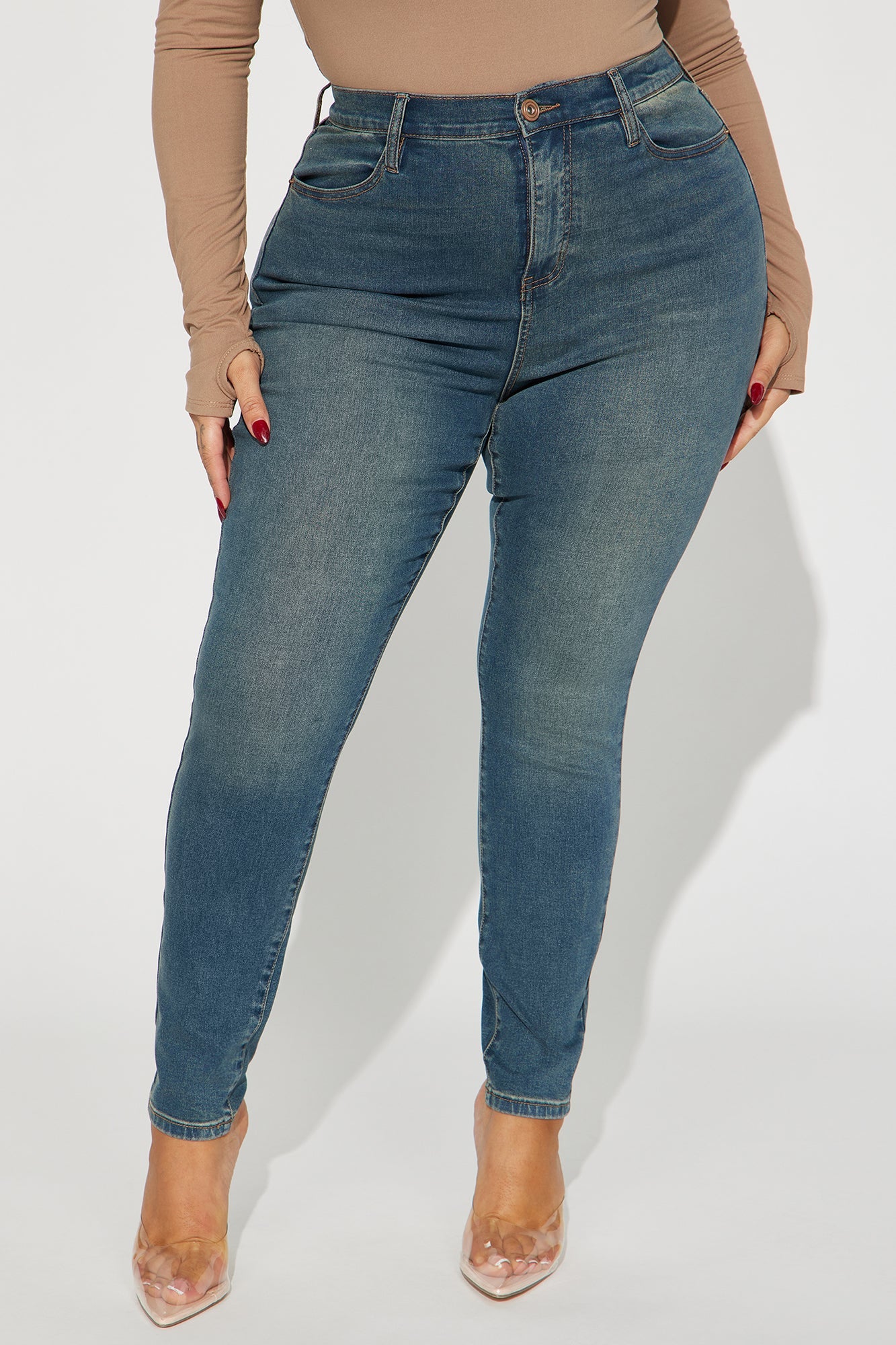 Unfounded Tinted Stretch Skinny Jeans - Medium Wash