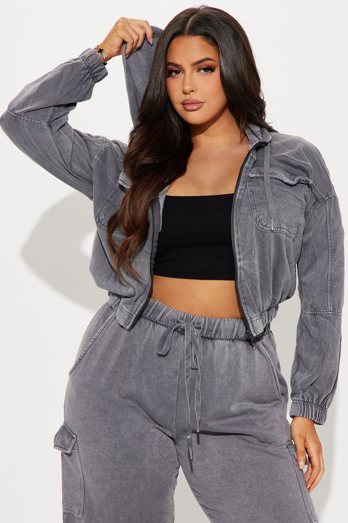 Fiona Fleece Lounge Jacket - Black