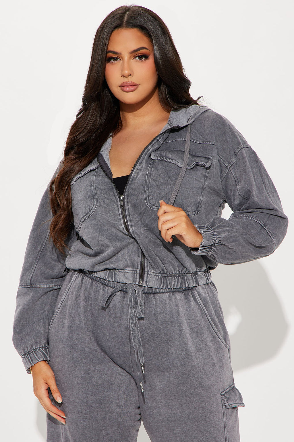 Fiona Fleece Lounge Jacket - Black