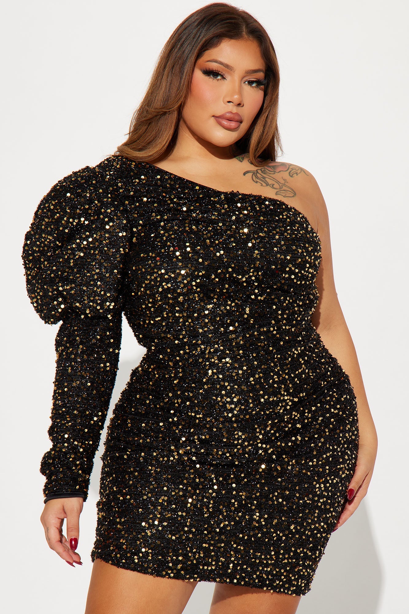 Sandy Sequin Mini Dress - Black/combo