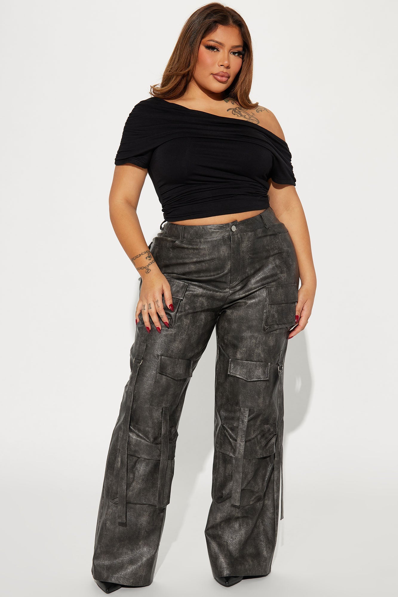 Oksana One Shoulder Top - Black