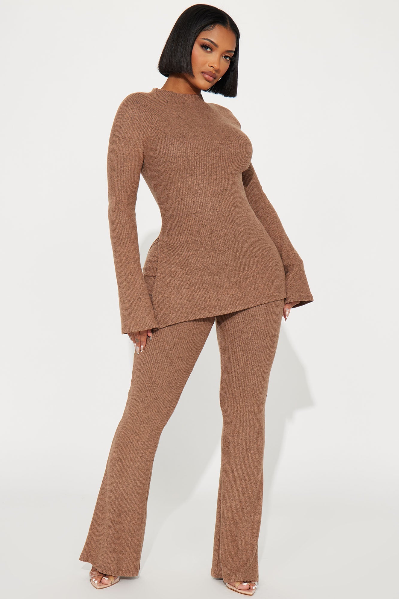 Clarissa Cozy Pant Set - Mocha