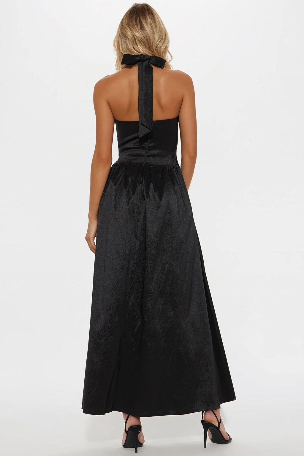 Layla A Line Halter Maxi Dress - Black
