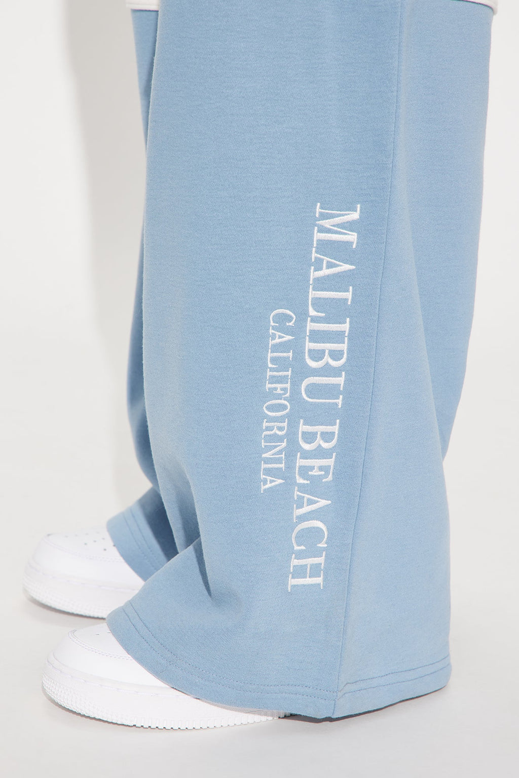 Malibu Fleece Wide Leg Sweatsuit Set - Dusty Blue