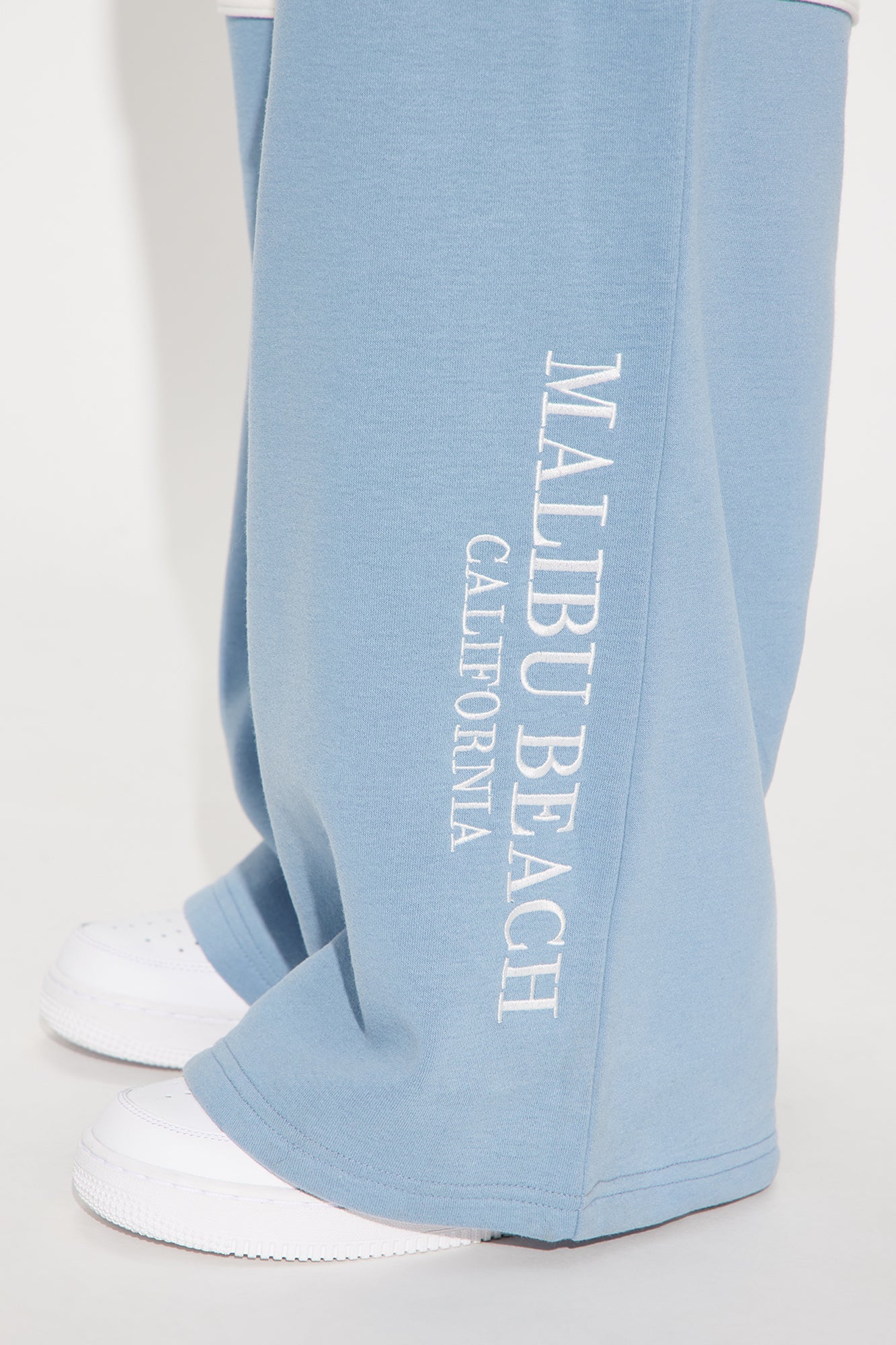 Malibu Fleece Wide Leg Sweatsuit Set - Dusty Blue