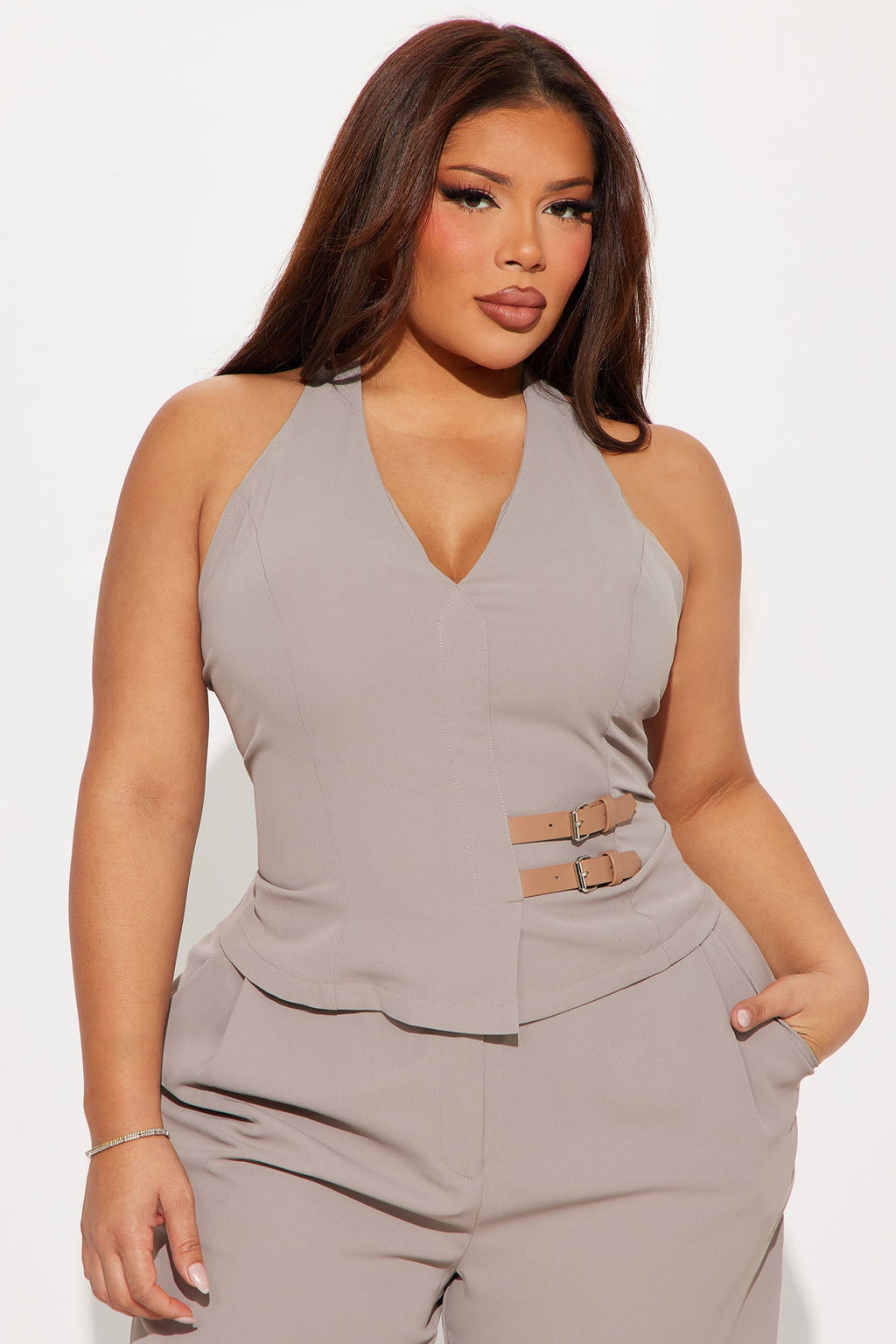 Brielle Pant Set - Grey