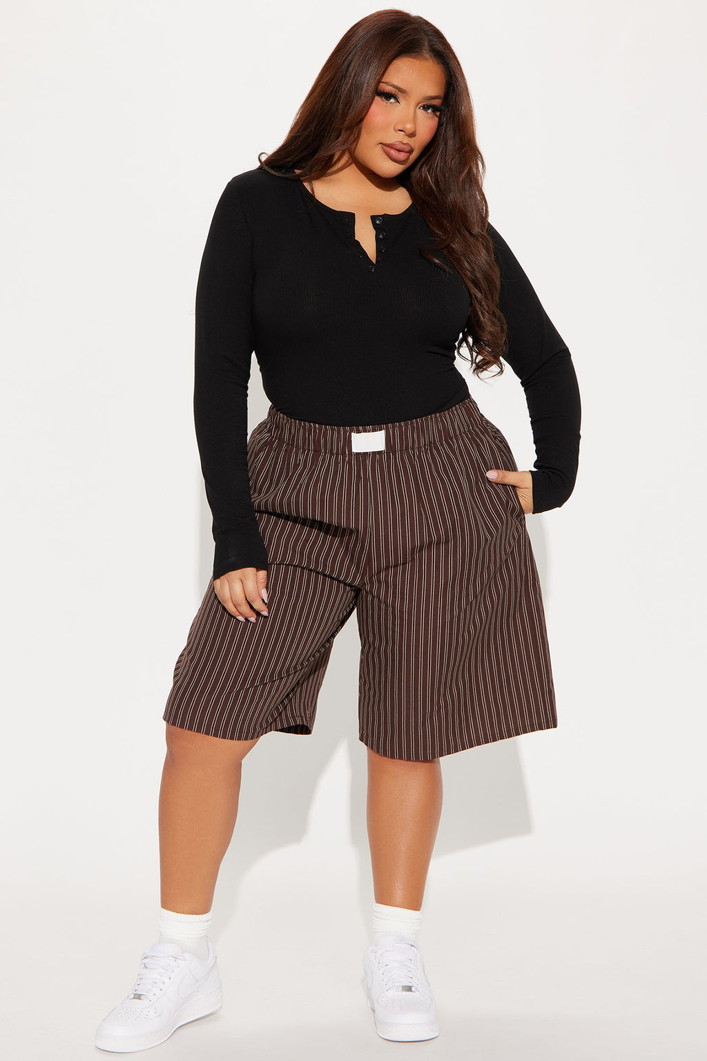 Aurora Striped Boxer Short - Chocolate