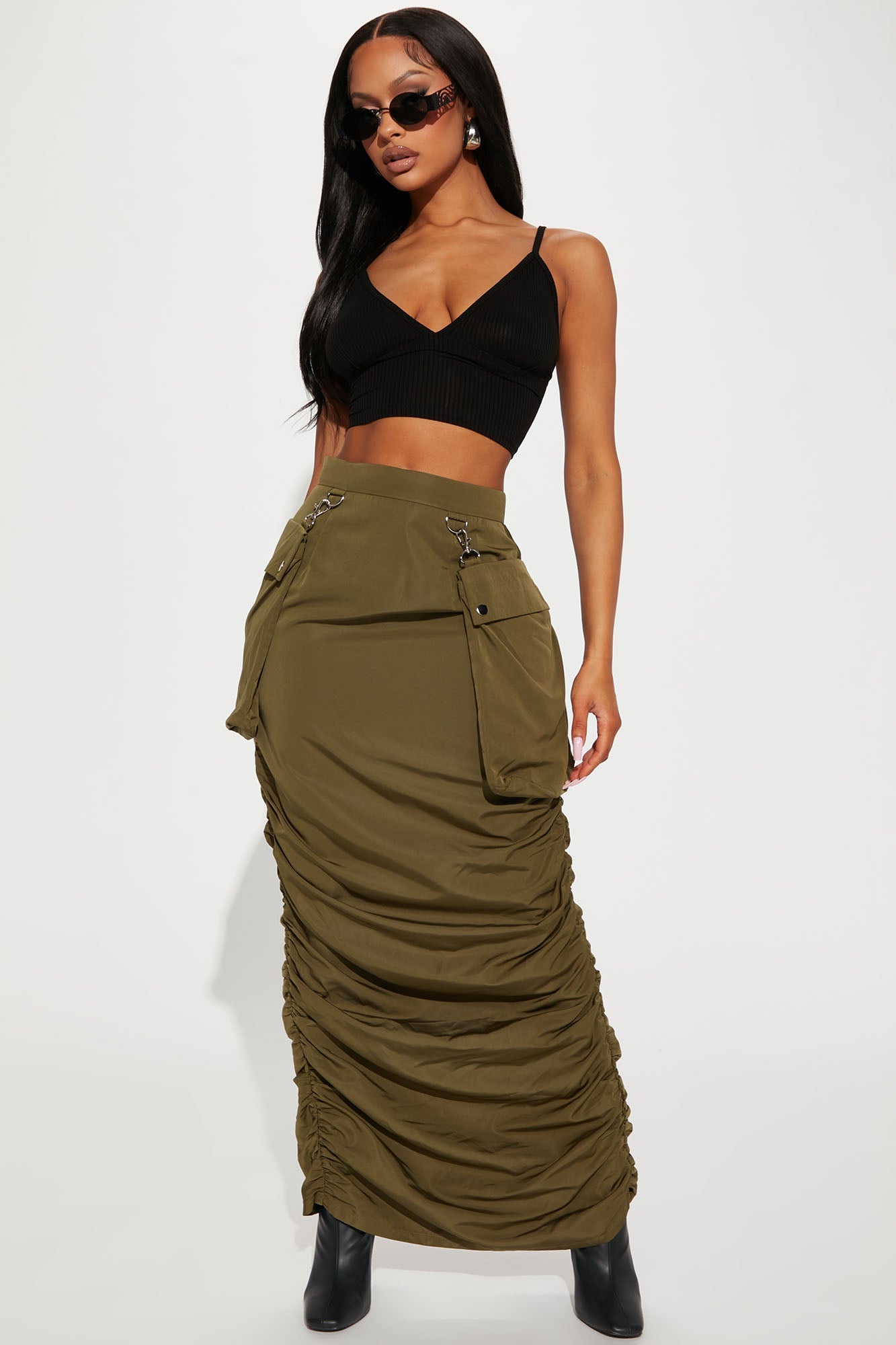 Ellie V Neck Cami Top - Black