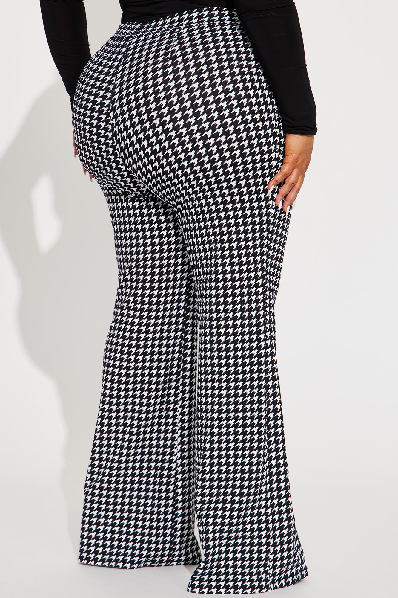 Victoria High Waist Dress Pant Houndstooth 35 - Black/White