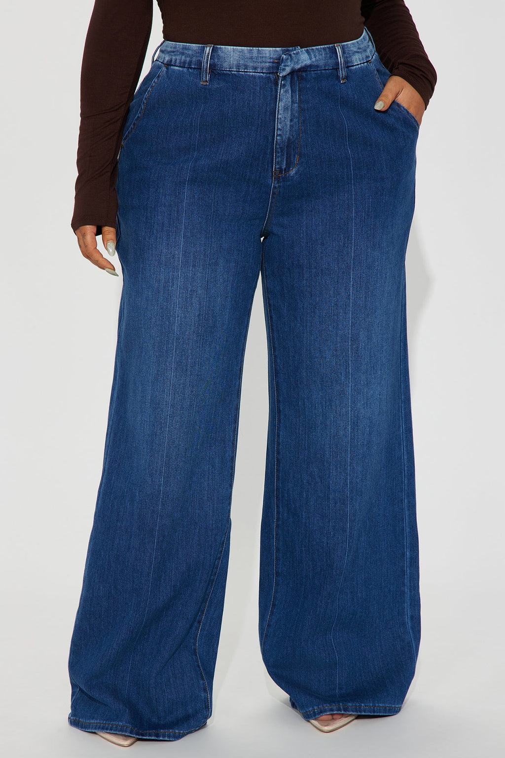 Finly Flowy Trouser Jeans - Dark Wash