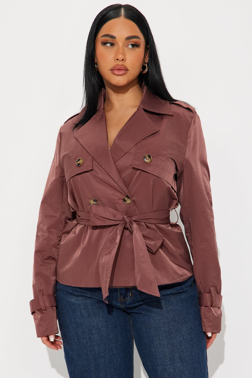 Cassidy Belted Trench - Chocolate