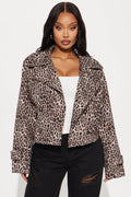 Serena Cropped Leopard Trench - Brown/combo