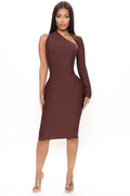 My Love Bandage Midi Dress - Brown