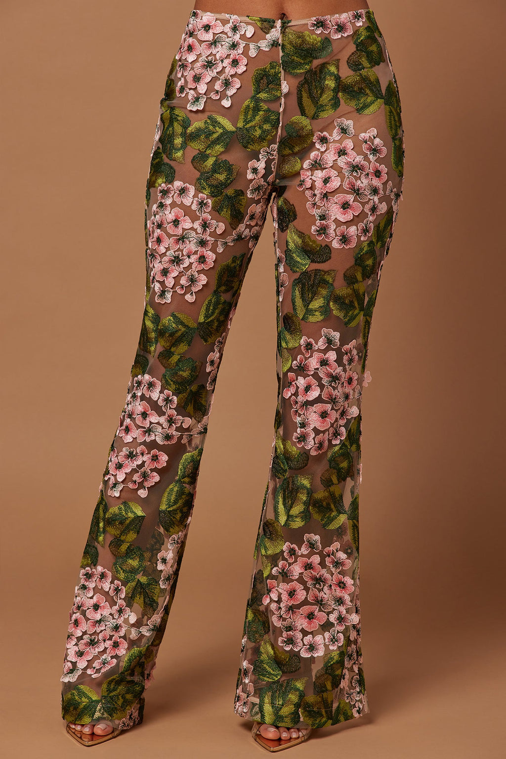 Elodie Floral Embroidered Pant - Pink/combo