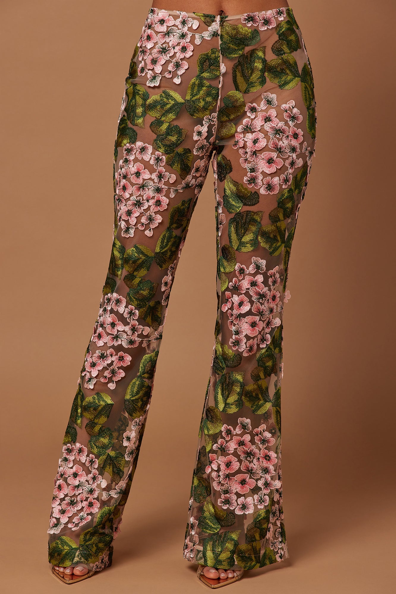 Elodie Floral Embroidered Pant - Pink/combo