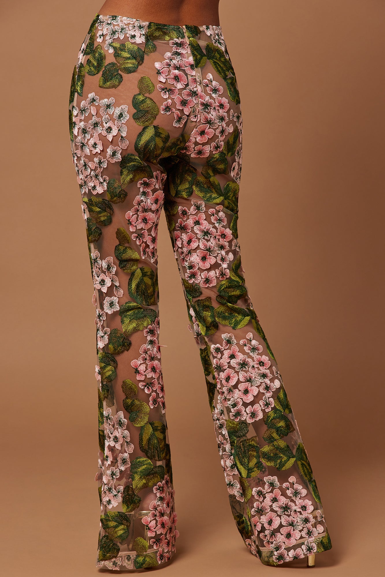 Elodie Floral Embroidered Pant - Pink/combo