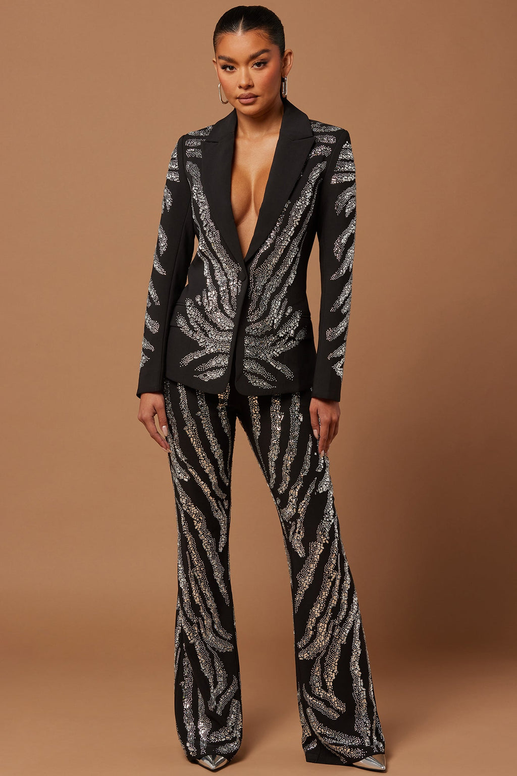 Amira Embellished Blazer - Black