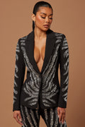 Amira Embellished Blazer - Black