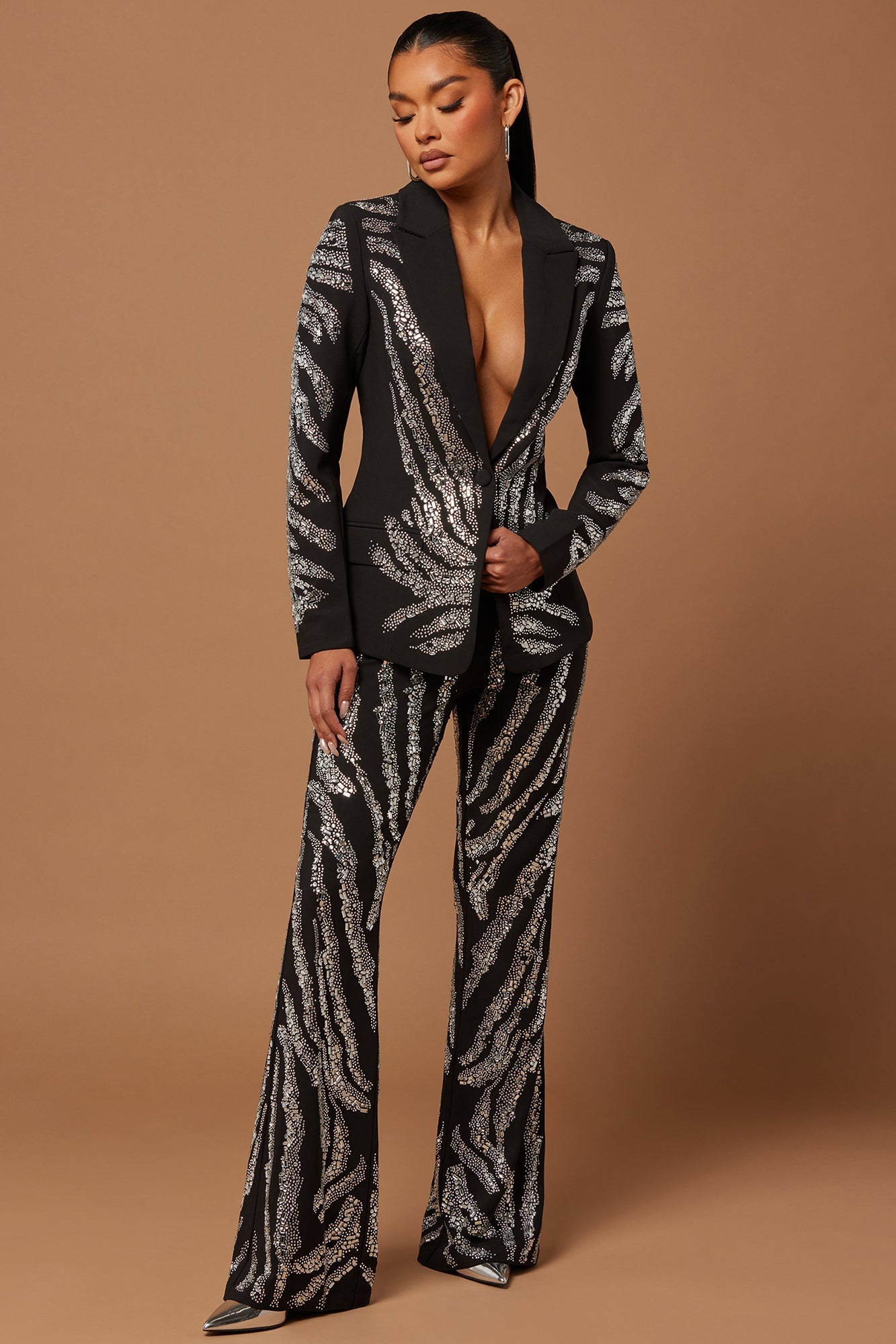 Amira Embellished Pant - Black