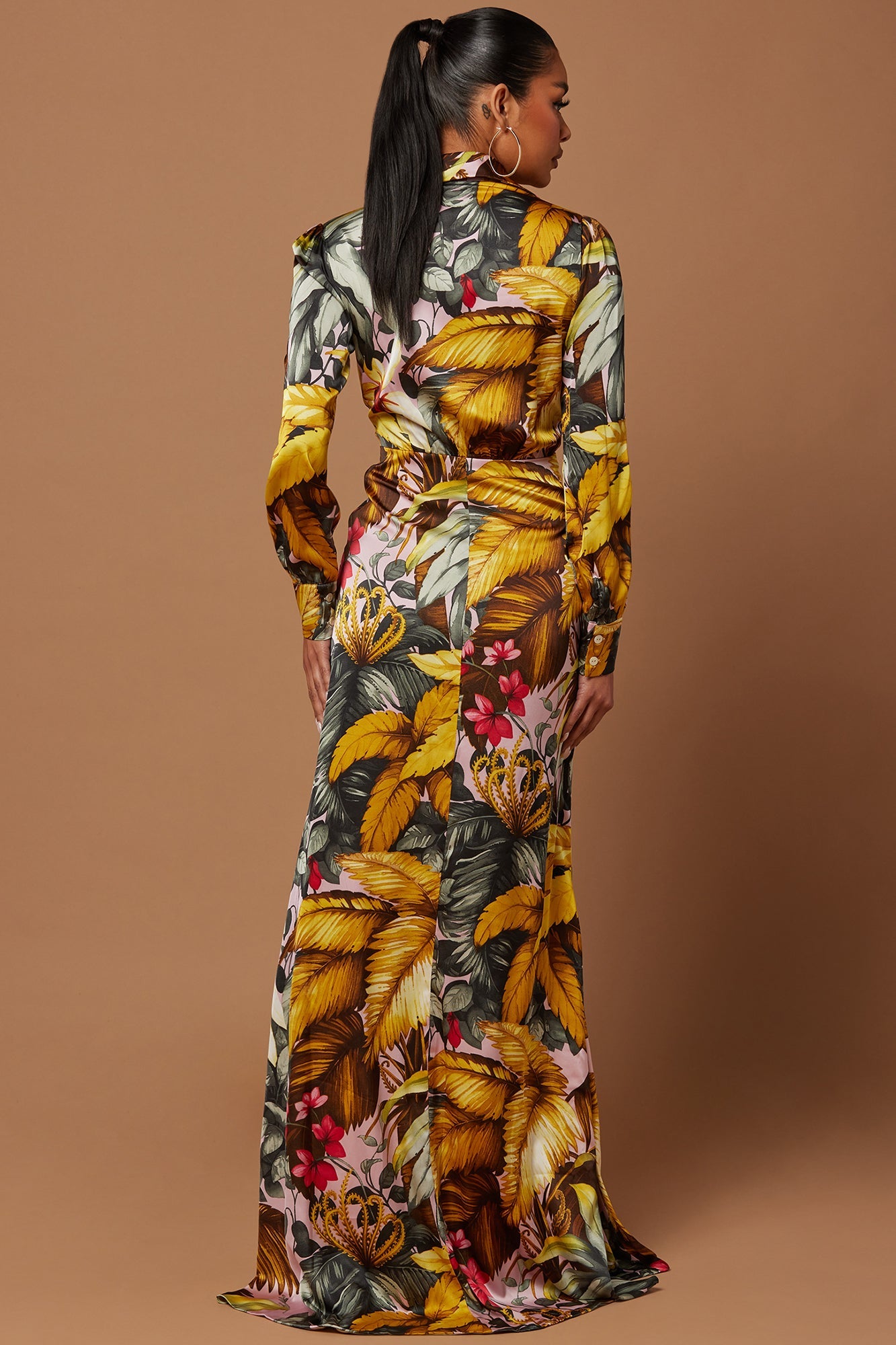 Teresa Floral Satin Maxi Dress - Multi Color