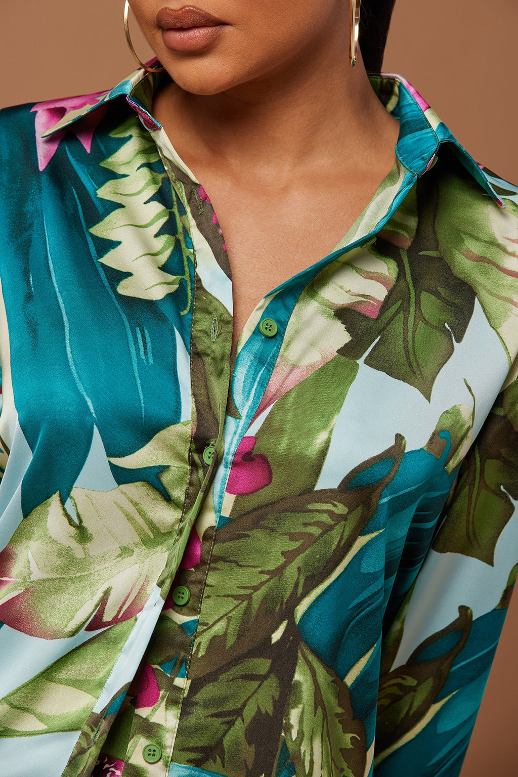 Kyoto Satin Pant Set - Green/combo