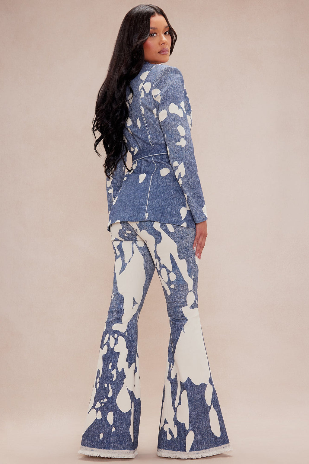 Suki Blazer Suit Set - Blue/combo