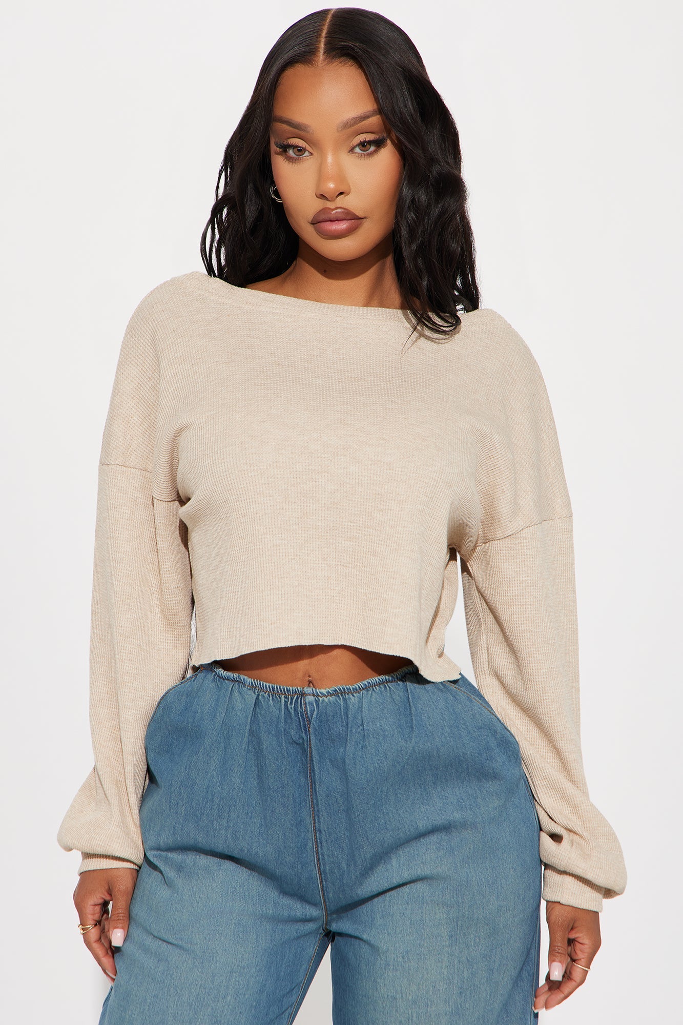 Colby Oversized Thermal Top - Oatmeal