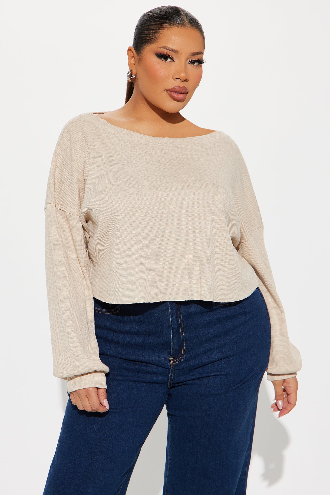 Colby Oversized Thermal Top - Oatmeal