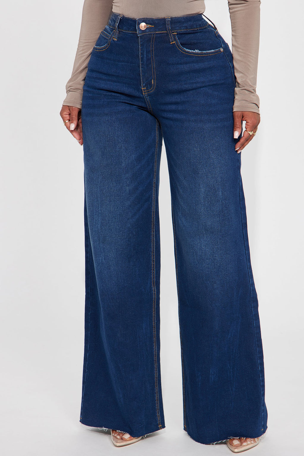 So Valid Stretch Wide Leg Jeans - Dark Wash