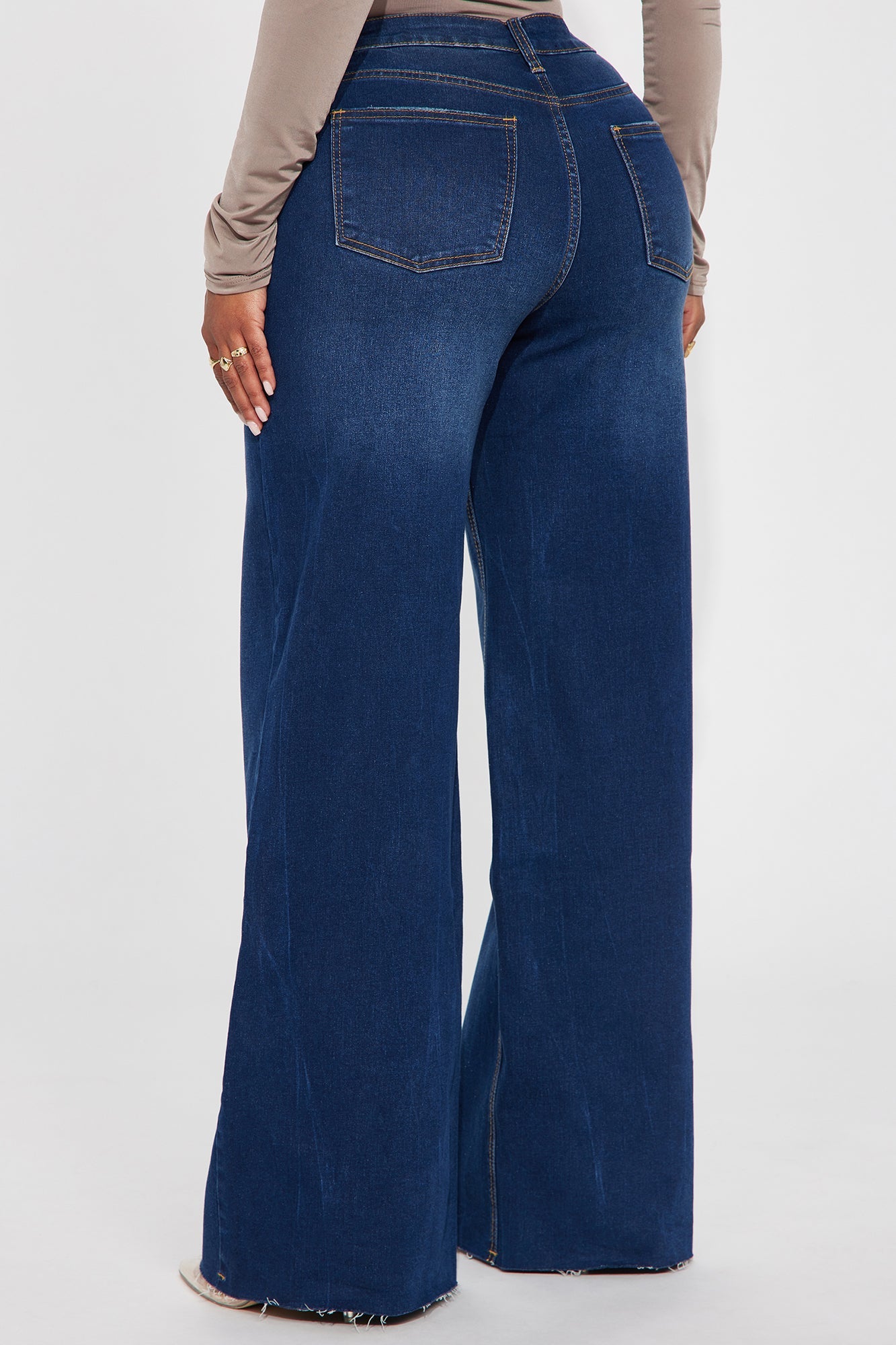 So Valid Stretch Wide Leg Jeans - Dark Wash