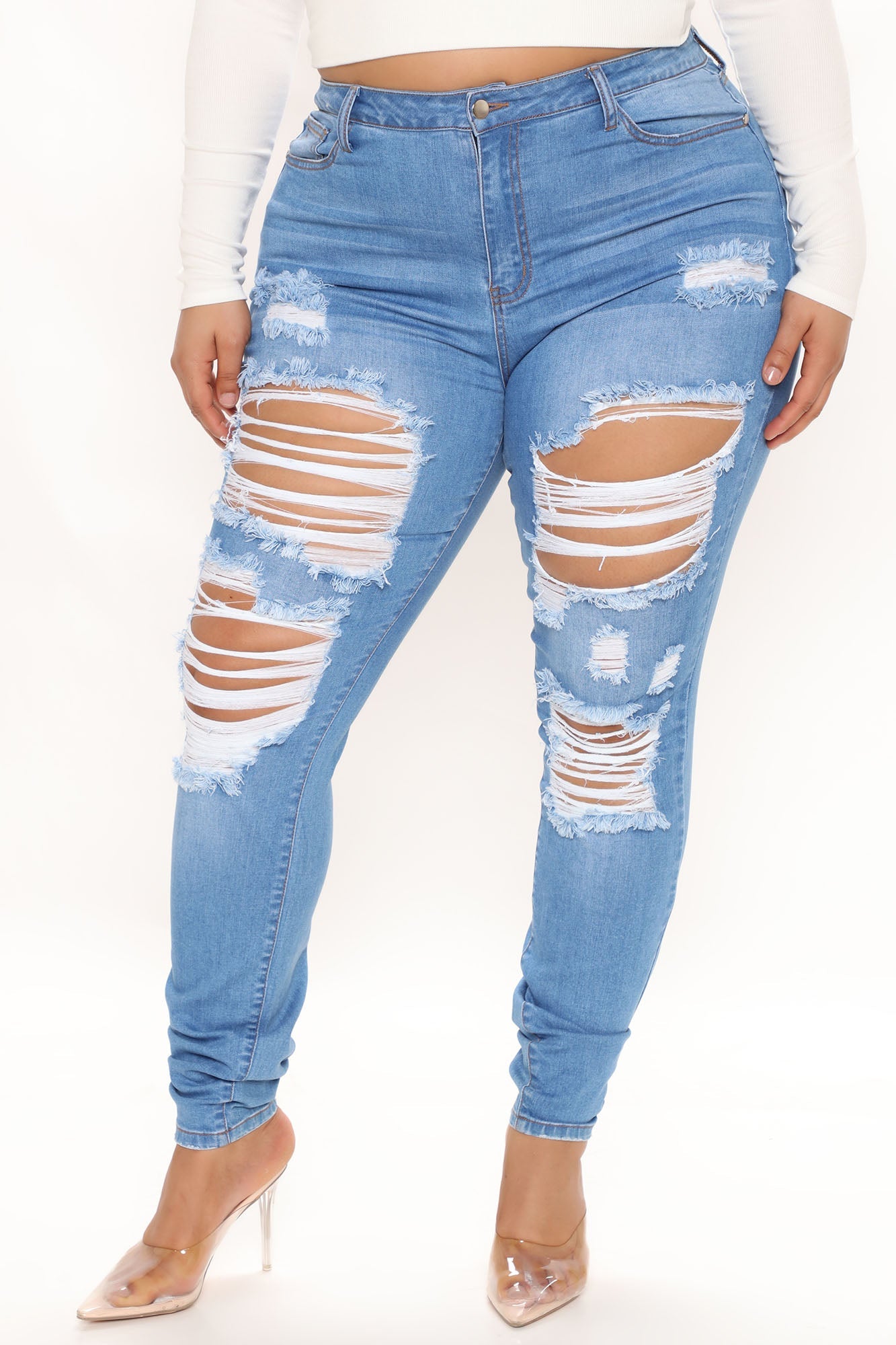 Tall Give Good Love Skinny Jeans - Light Blue Wash