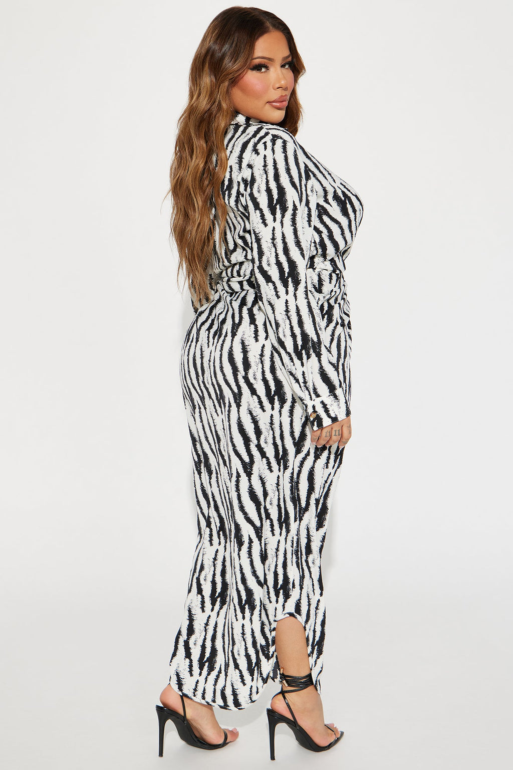 Silva Crepe Maxi Dress - Black/White