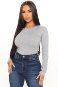 Julia Long Sleeve Top - Heather Grey