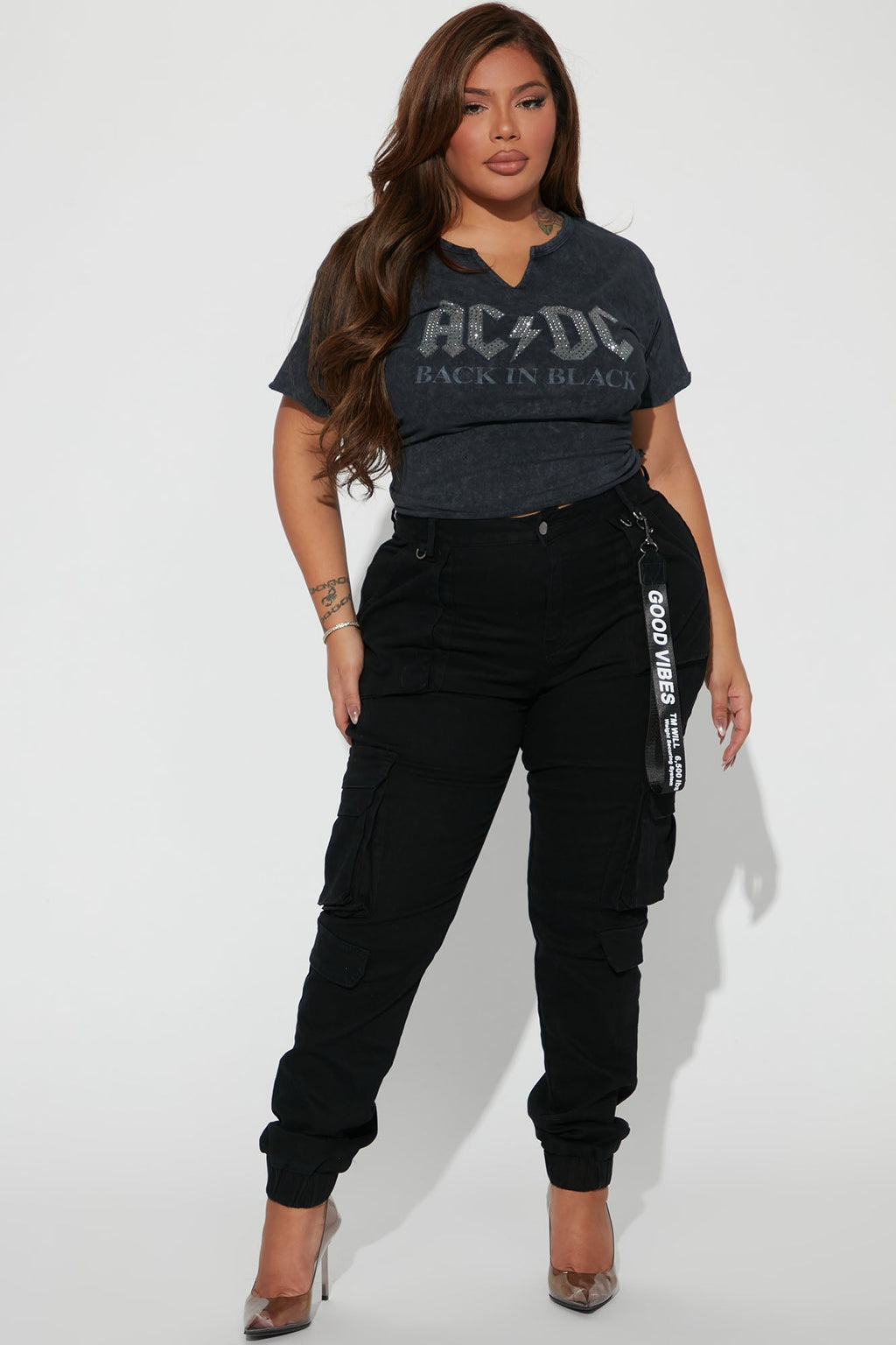 Good Vibes Cargo Jogger - Black