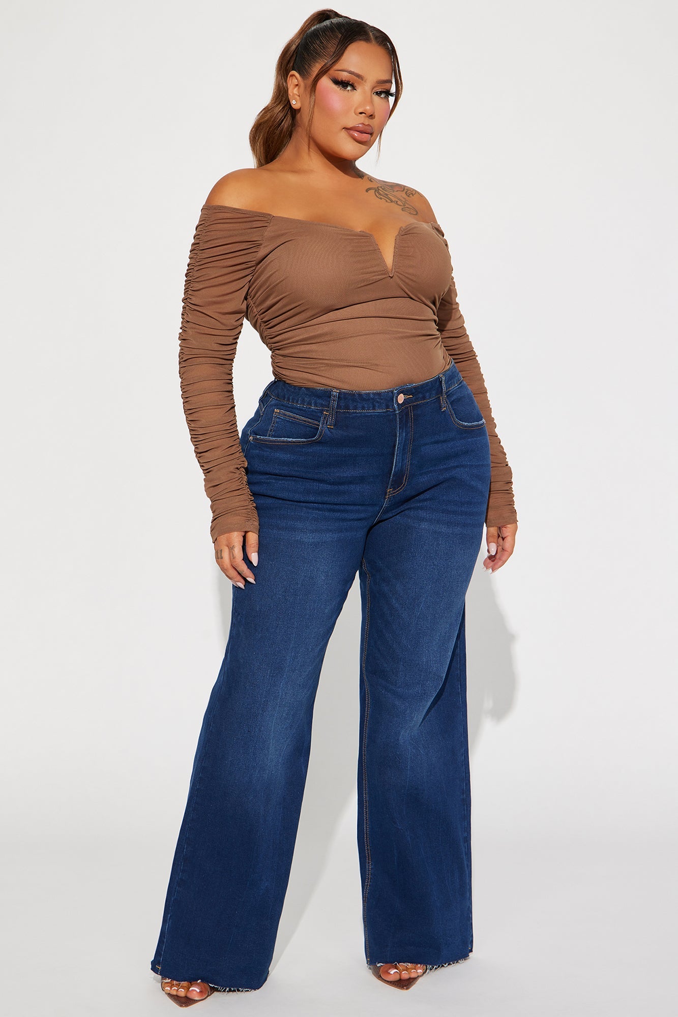 So Valid Stretch Wide Leg Jeans - Dark Wash