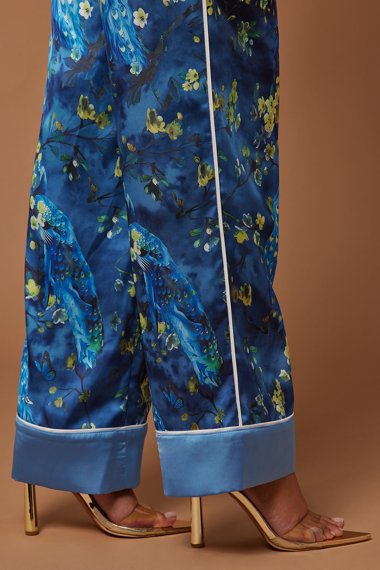 Mallory Satin Pant Set - Blue