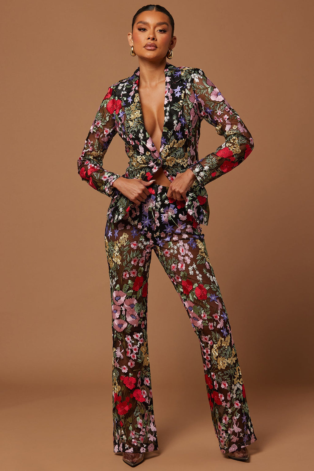 Erin Embroidered Pant - Black/combo