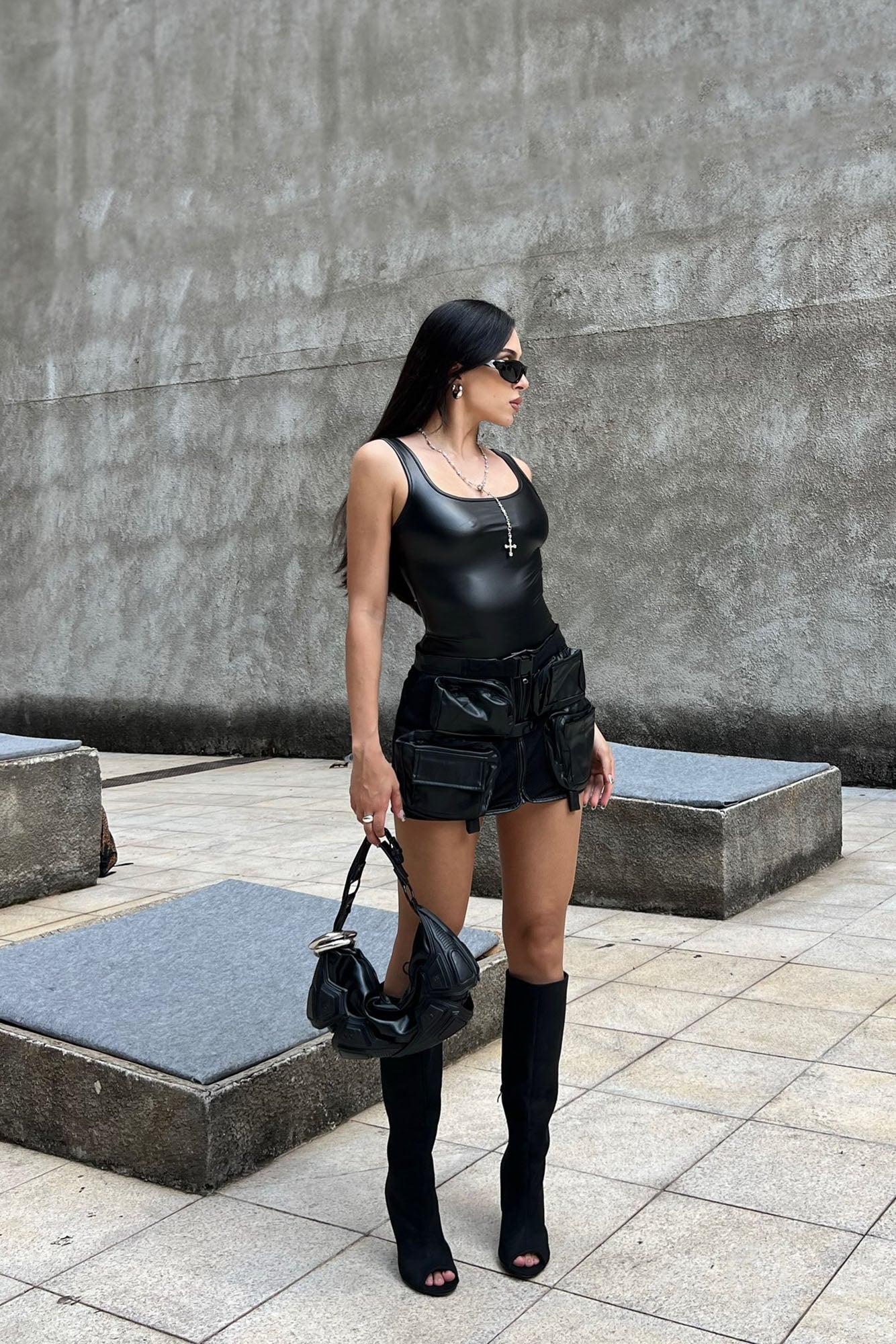 Don't Play Cargo Micro Mini Skirt - Black