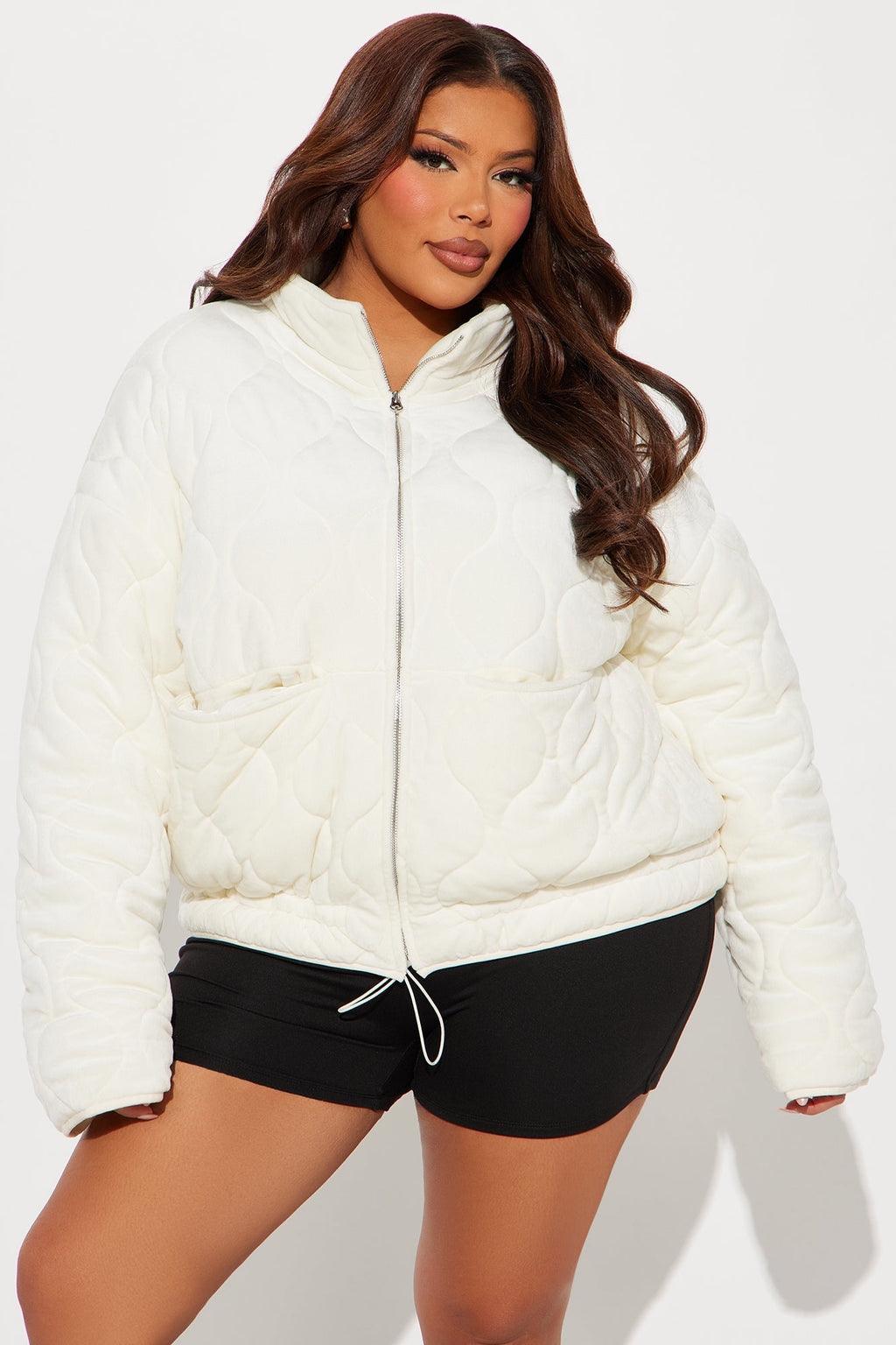 Ski Lift Lightweight Quilted Puffer Jacket - Cream
