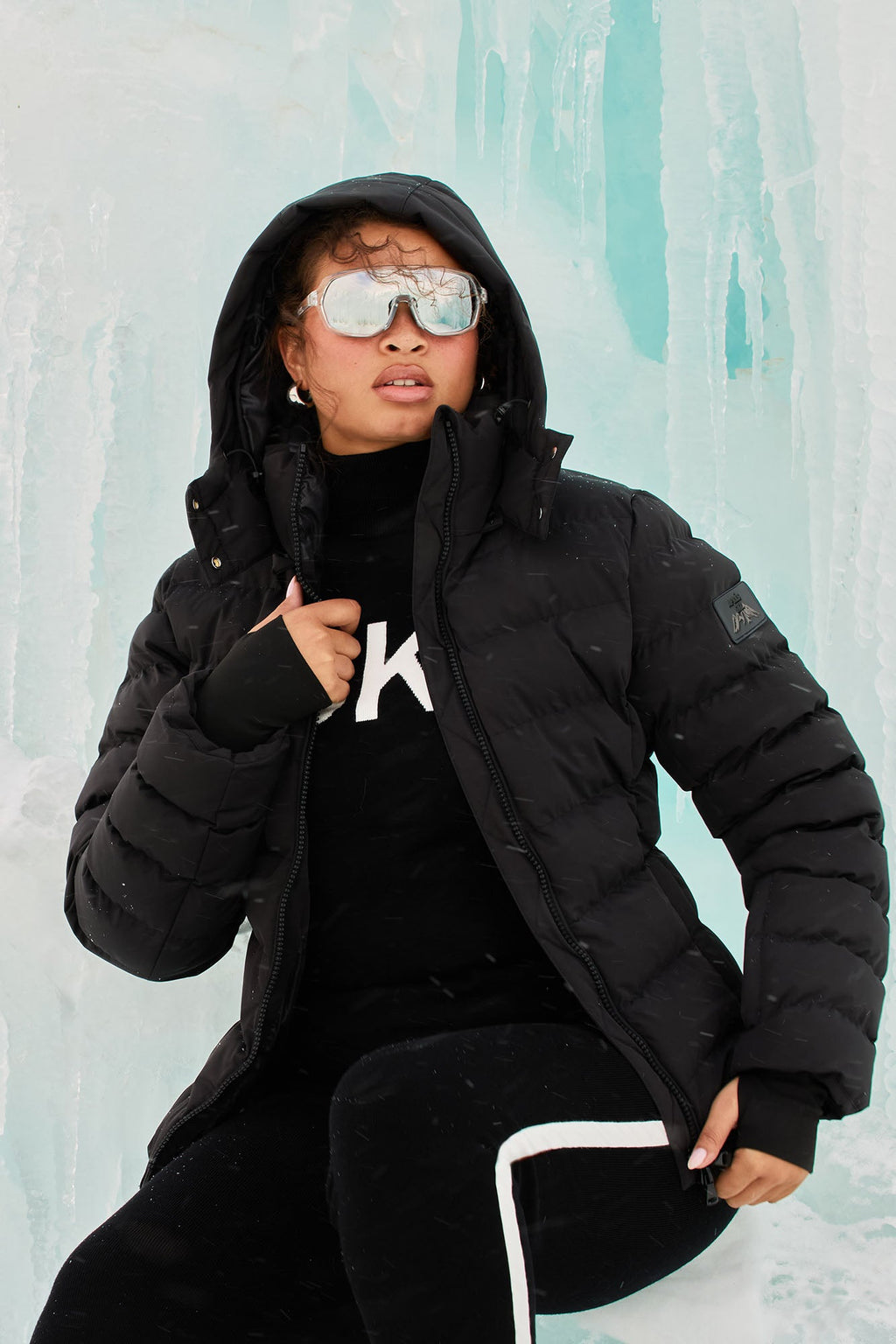 Grab My Skis Puffer Jacket - Black