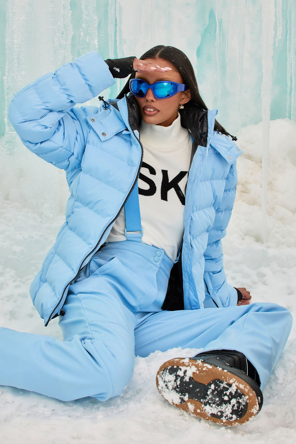 Hit The Summit Ski Overall Pants - Light Blue