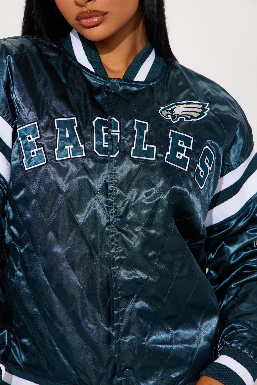 Eagles Quilted Bomber Jacket - Green