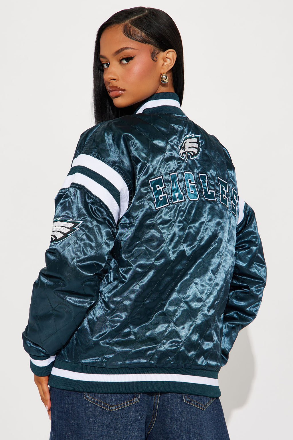 Eagles Quilted Bomber Jacket - Green