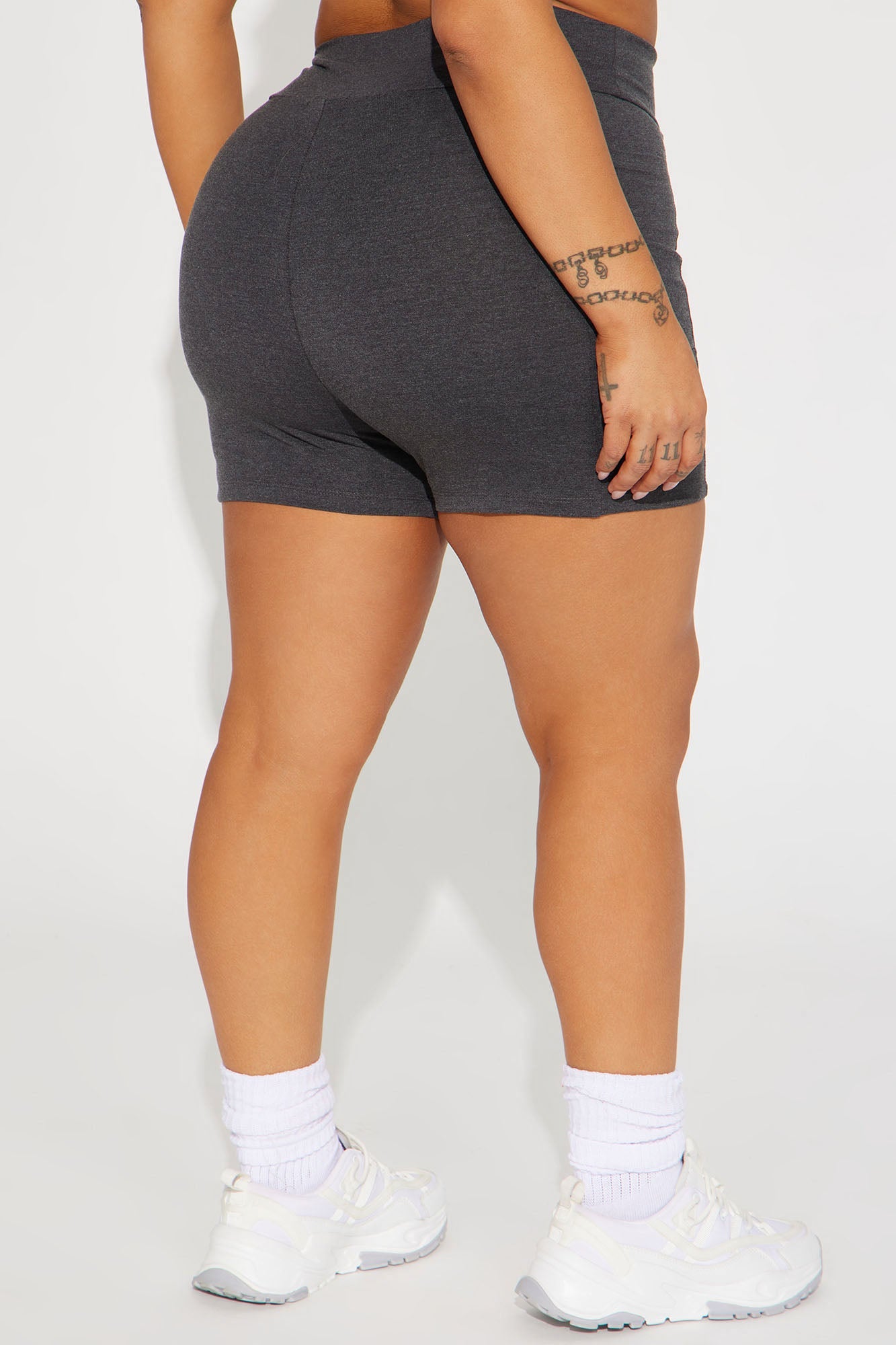 Abbey High Rise Biker Short - Charcoal