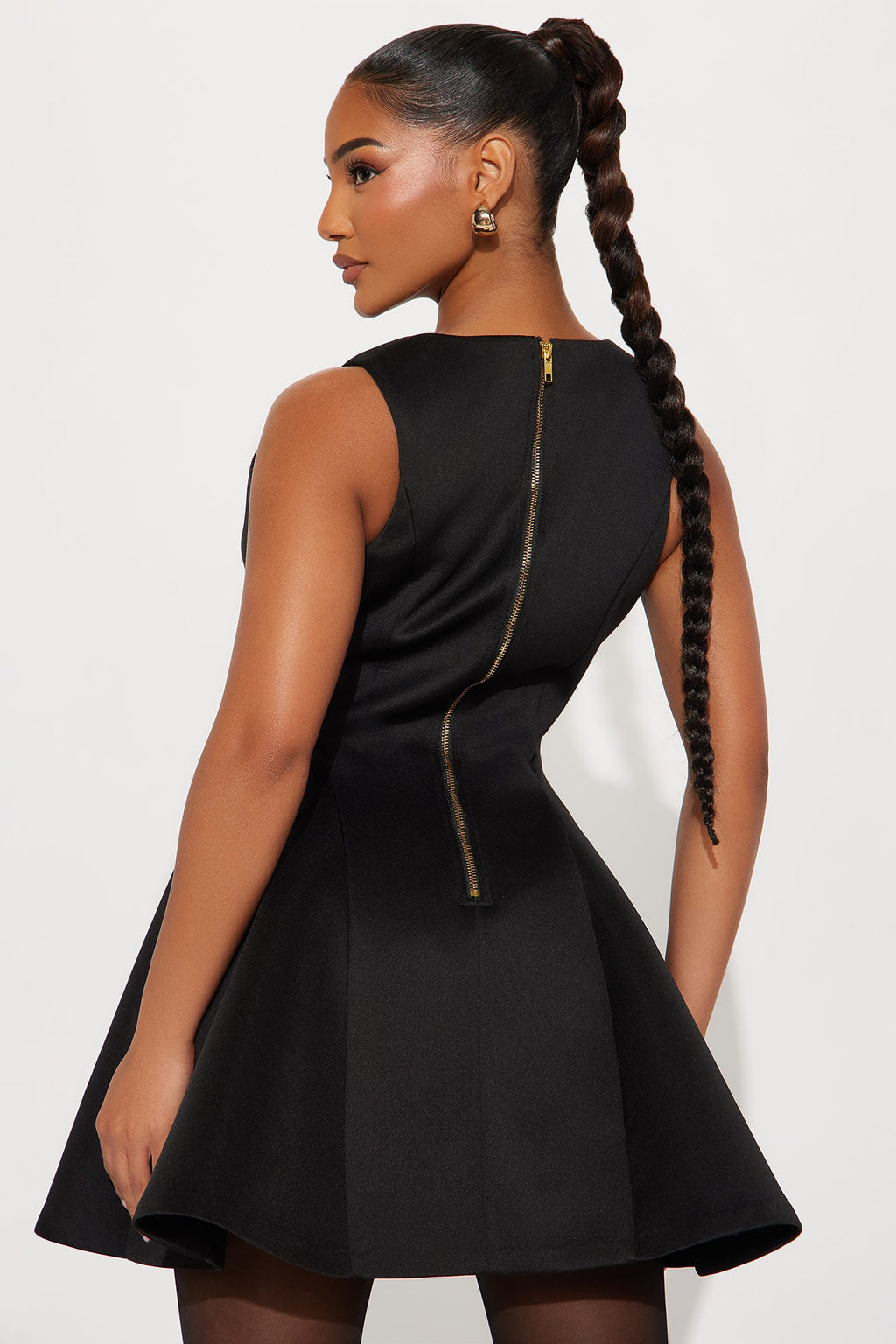 Queen Of Everything Pleated Mini Dress - Black